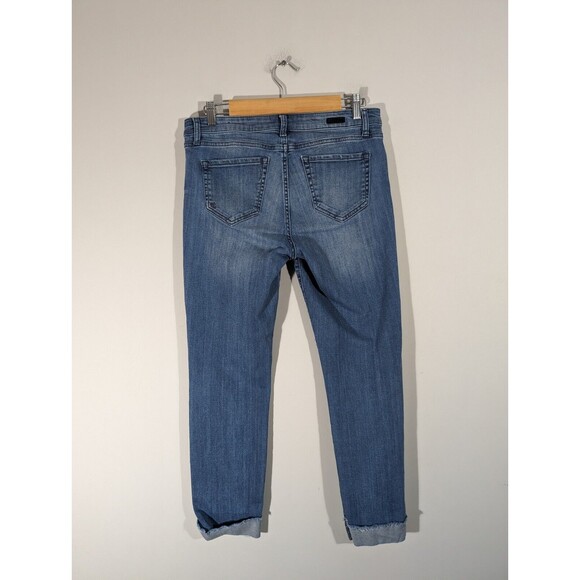 KUT from the Kloth Mid Rise Ankle Cuffed Straight Leg Denim Woman Jeans Size 8 - Picture 2 of 9